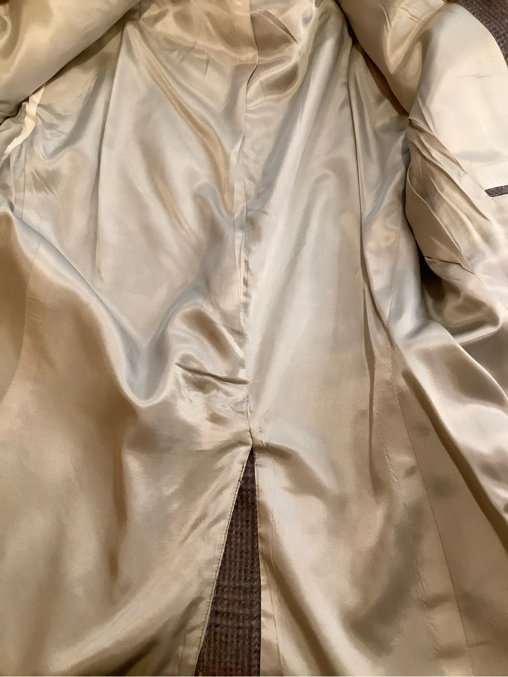 Vintage Men's Tan Glen Plaid Wool Blazer Sport Coat Size 44L 44T Blue Check - Picture 14 of 15